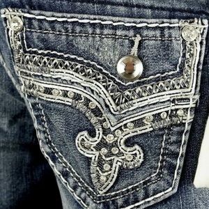 Rock Revival Womens Easy Skinny Crystal Jeans NEW
